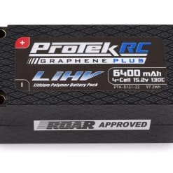 ProTek RC 4S 130C Low IR Si-Graphene+ HV Shorty LiPo Battery (15.2V/6400mAh) w/5mm Connector (ROAR Approved)