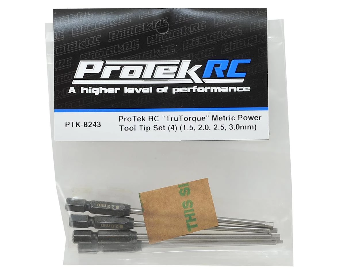 ProTek RC "TruTorque" Metric 1/4" Power Drill Tip Set (4) (1.5, 2.0, 2.5, 3.0mm) 4 ProTek RC "TruTorque" Metric 1/4" Power Drill Tip Set (4) (1.5, 2.0, 2.5, 3.0mm) - Image 2